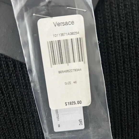 VERSACE New Black Cardigan Sweater - Picture 6 of 9